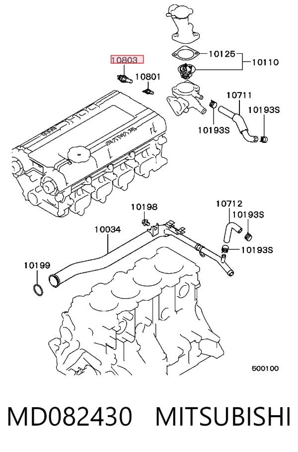 Czujnik temperatury płynu chłodzącego MD082430 Mitsubishi