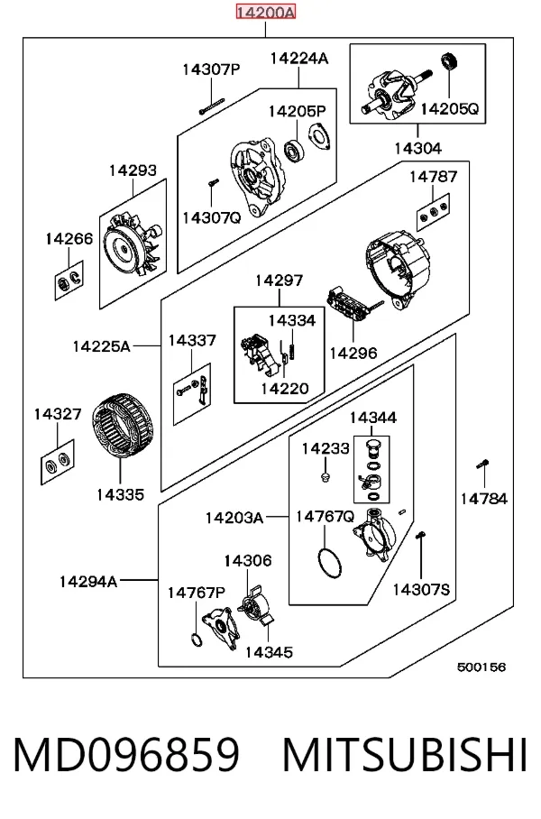 Alternator MD096859 Mitsubishi