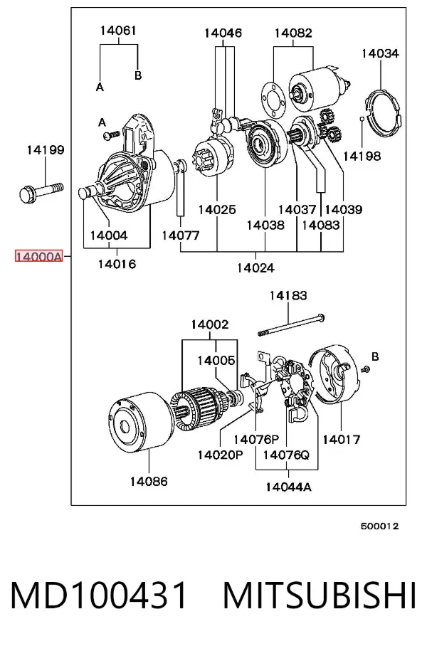 Rozrusznik MD100431 Mitsubishi