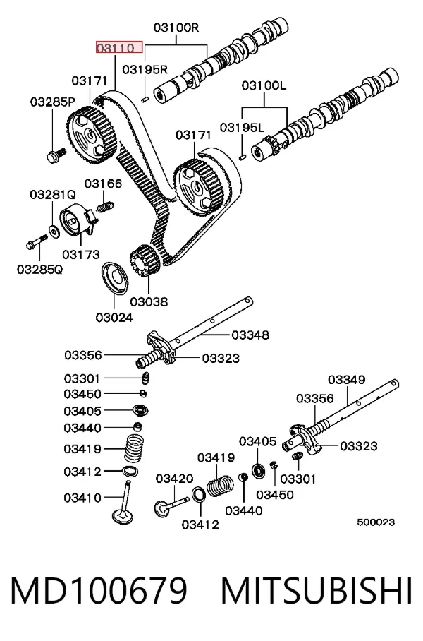 Pasek rozrządu MD100679 Mitsubishi
