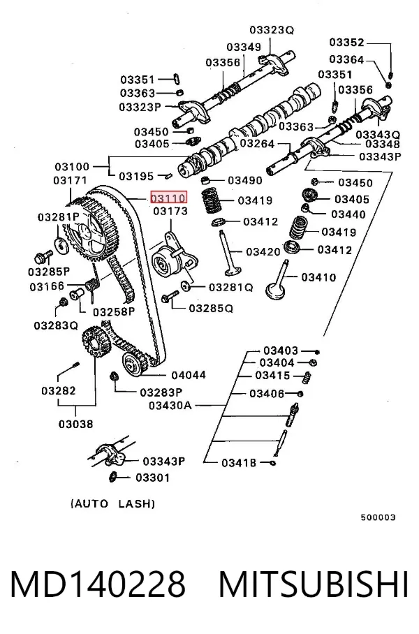 Pasek rozrządu MD140228 Mitsubishi