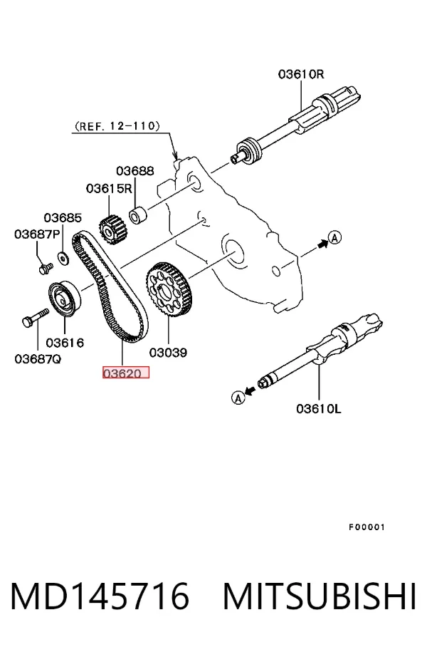 Pasek wału wyrównoważającego MD145716 Mitsubishi