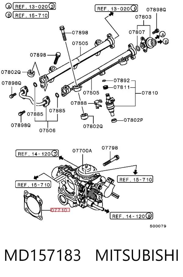 Uszczelka przepustnicy MD157183 Mitsubishi