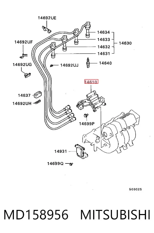 Cewka zapłonowa MD158956 Mitsubishi