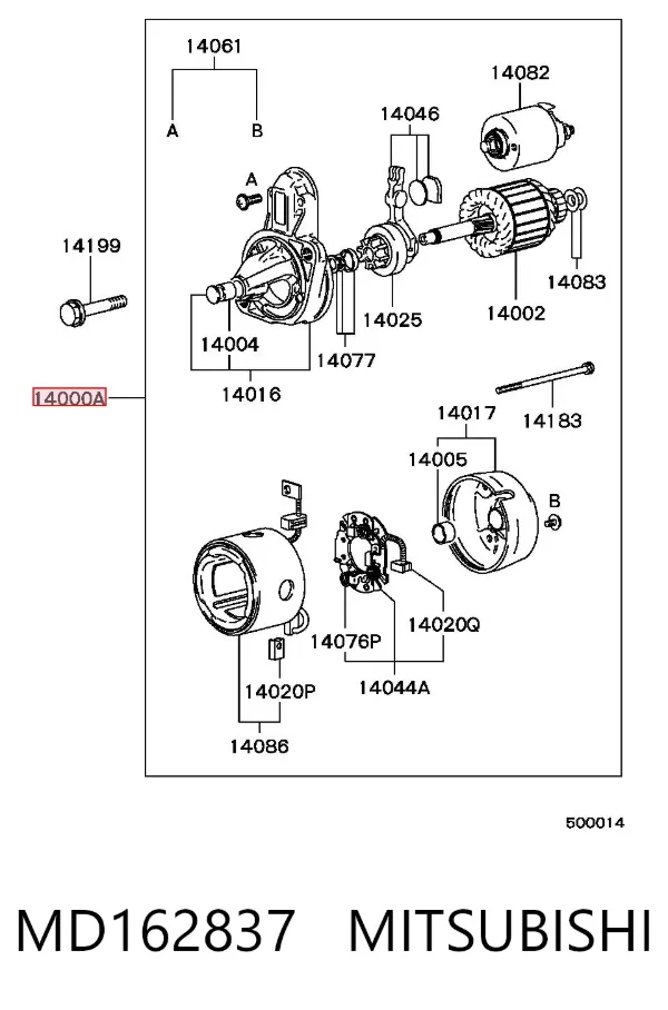 Rozrusznik MD162837 Mitsubishi