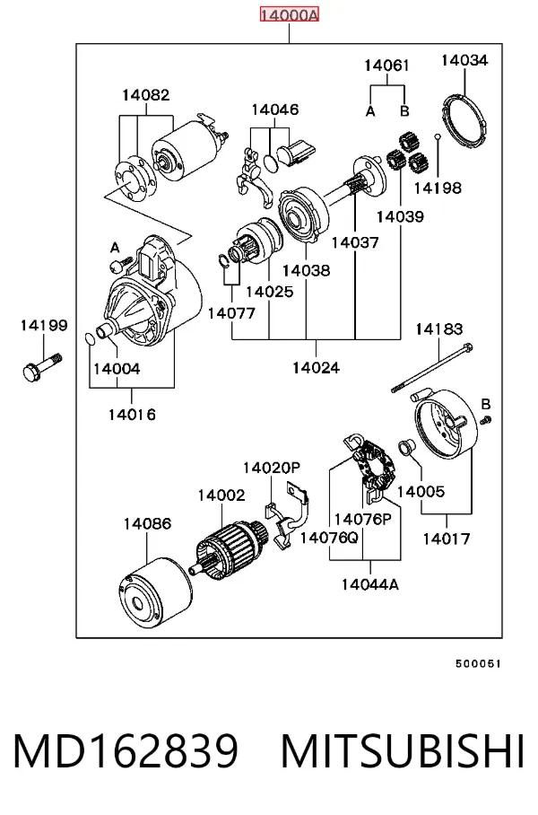 Rozrusznik MD162839 Mitsubishi