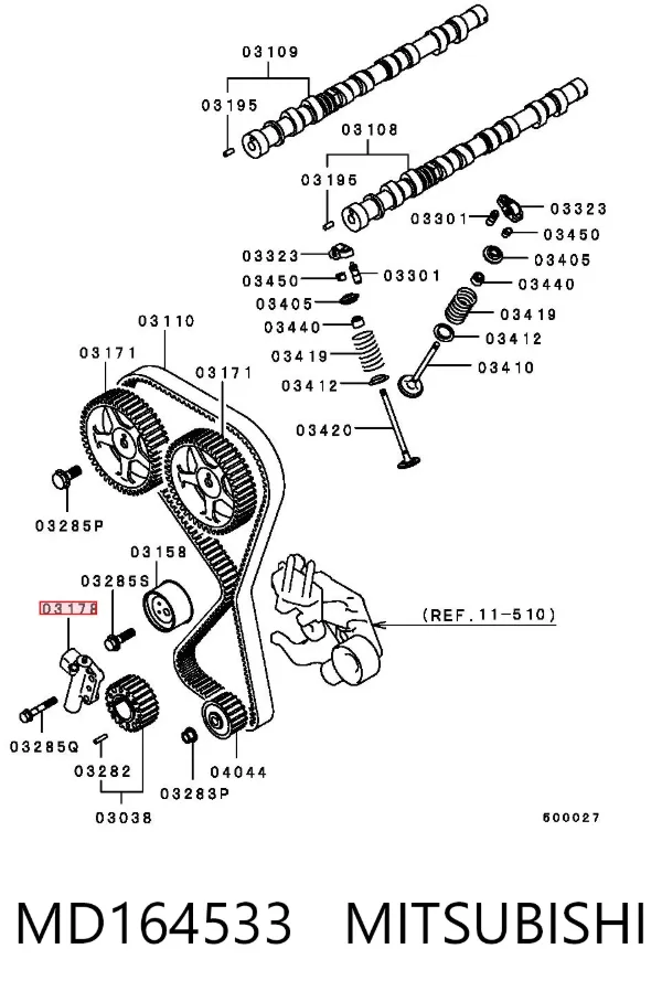 Napinacz paska rozrządu MD164533 Mitsubishi