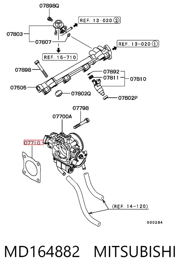 Uszczelka przepustnicy MD164882 Mitsubishi