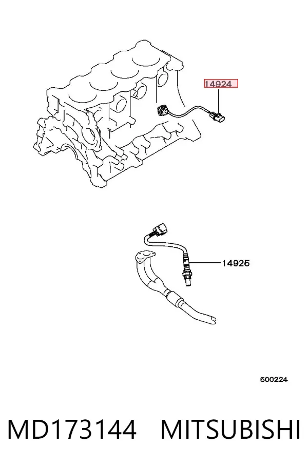 Czujnik stukowy (czujnik spalania stukowego) MD173144 Mitsubishi
