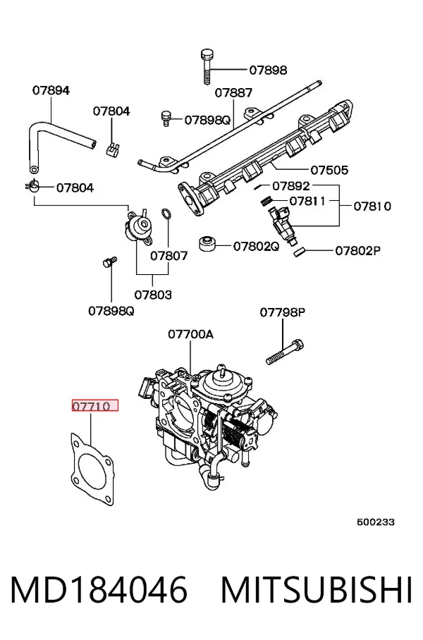 Uszczelka przepustnicy MD184046 Mitsubishi