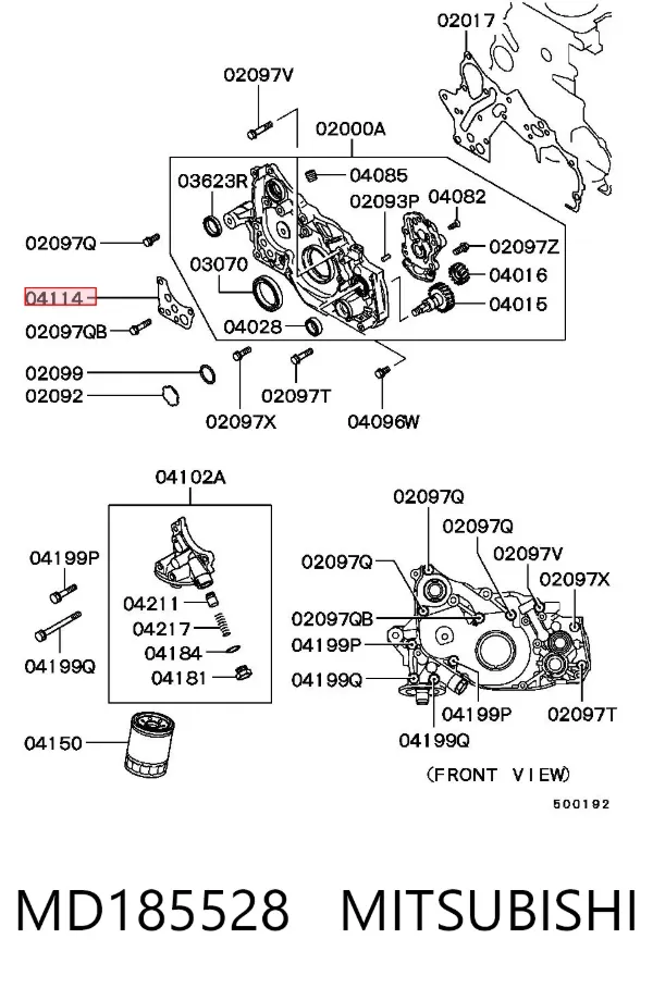 Uszczelka adaptera filtra oleju MD185528 Mitsubishi