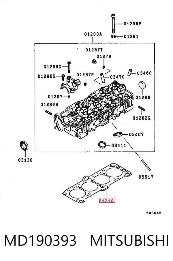 Uszczelka głowicy cylindrów MD190393 Mitsubishi