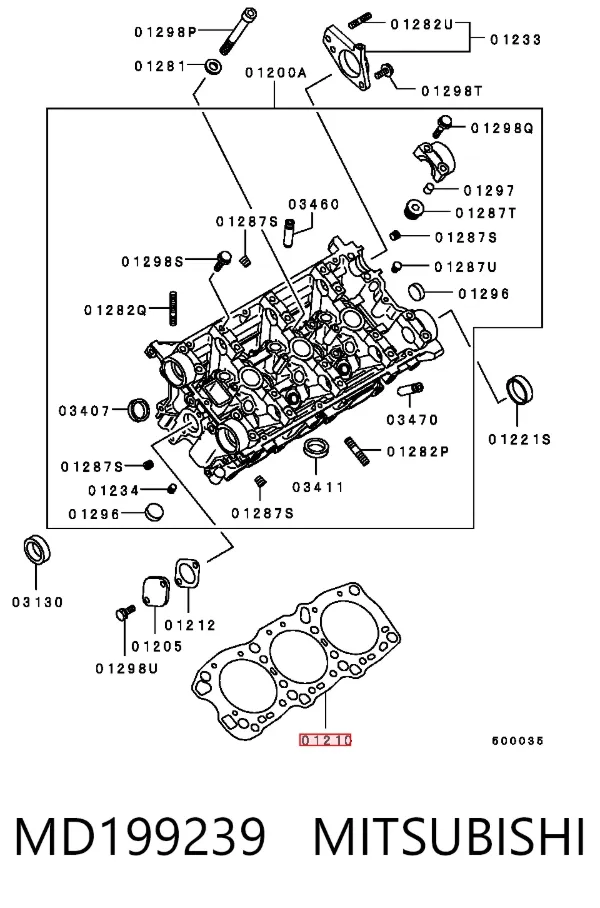 Uszczelka głowicy cylindrów MD199239 Mitsubishi