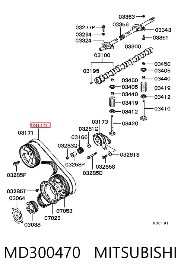 Pasek rozrządu MD300470 Mitsubishi