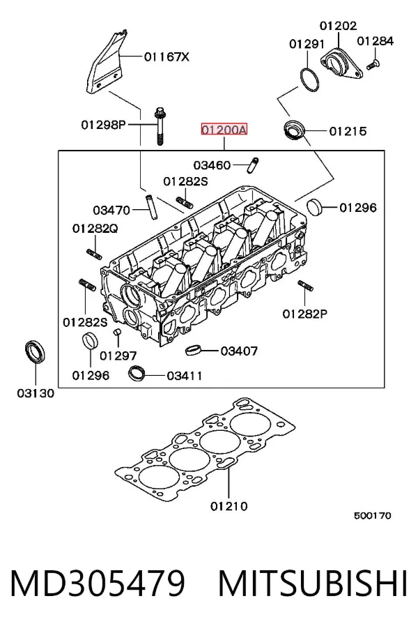 Głowica cylindrów MD305479 Mitsubishi