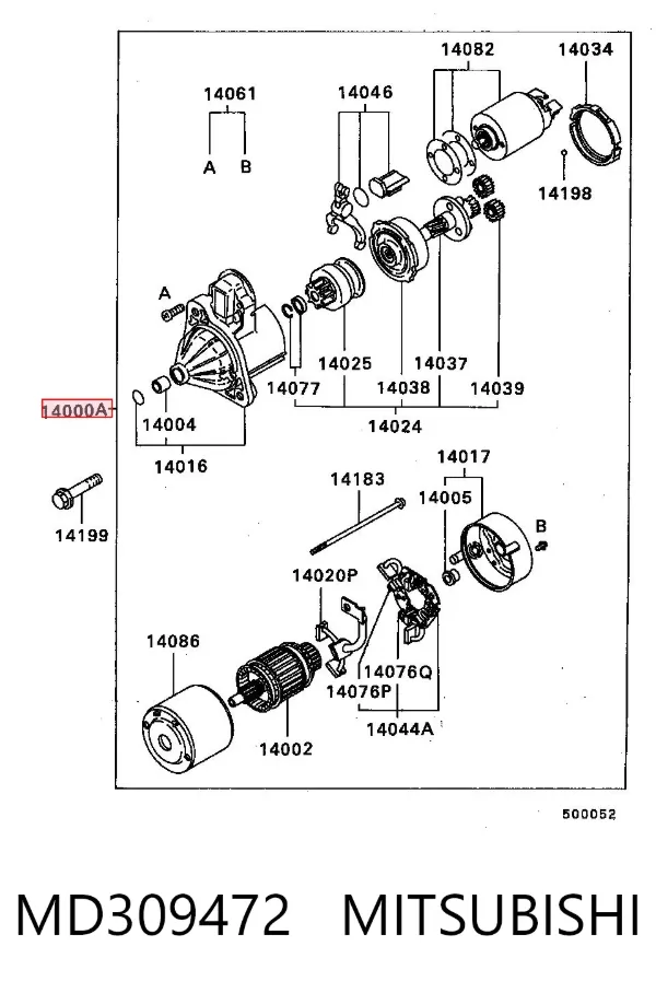 Rozrusznik MD309472 Mitsubishi