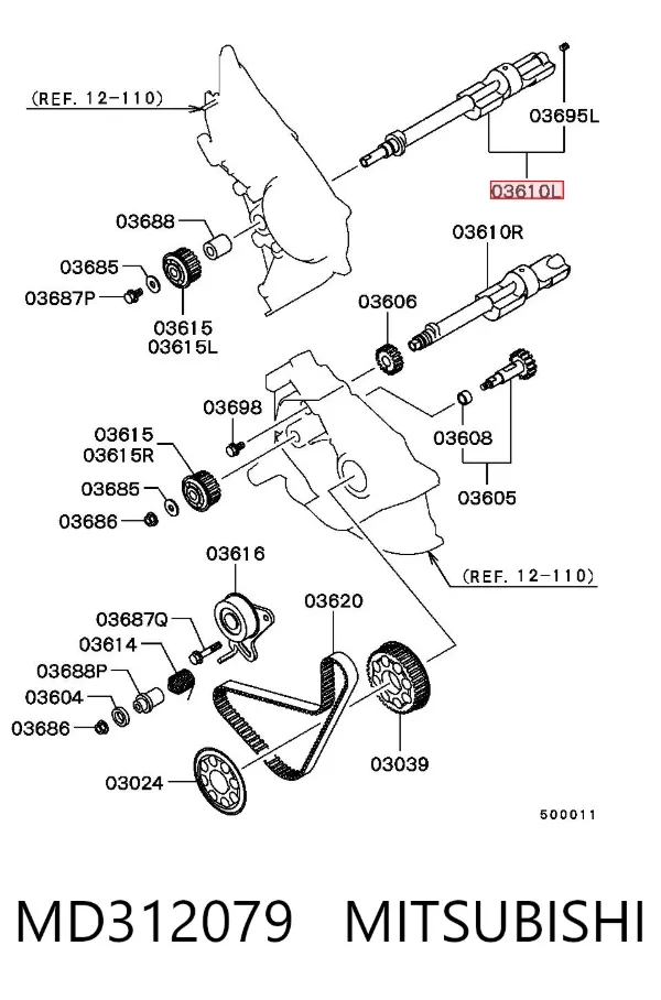 Wałek wyrównoważający MD312079 Mitsubishi
