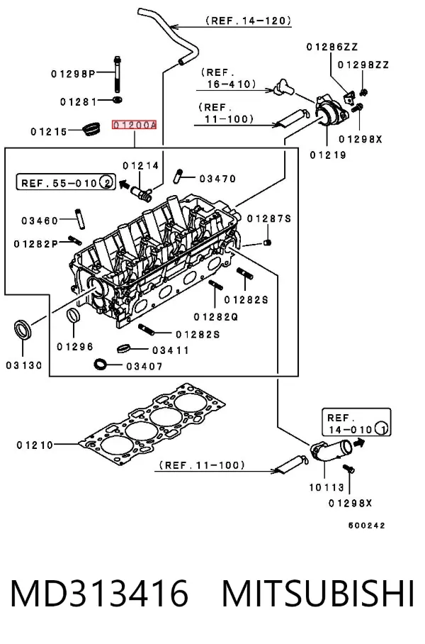 Głowica cylindrów Mitsubishi Lancer VI