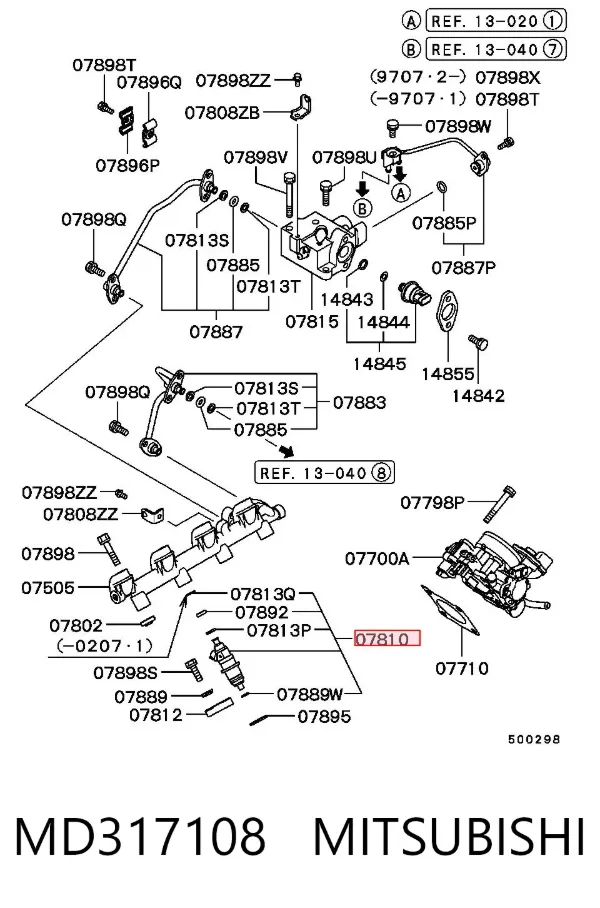 Wtryskiwacz paliwa MD317108 Mitsubishi