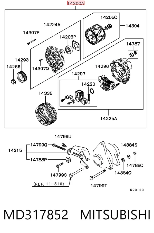 Alternator MD317852 Mitsubishi