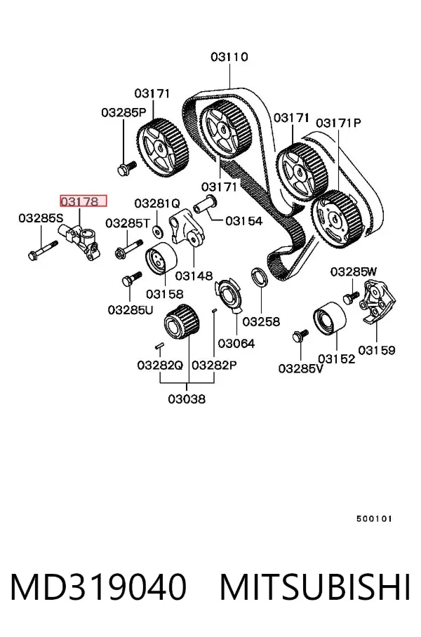 Napinacz paska rozrządu MD319040 Mitsubishi