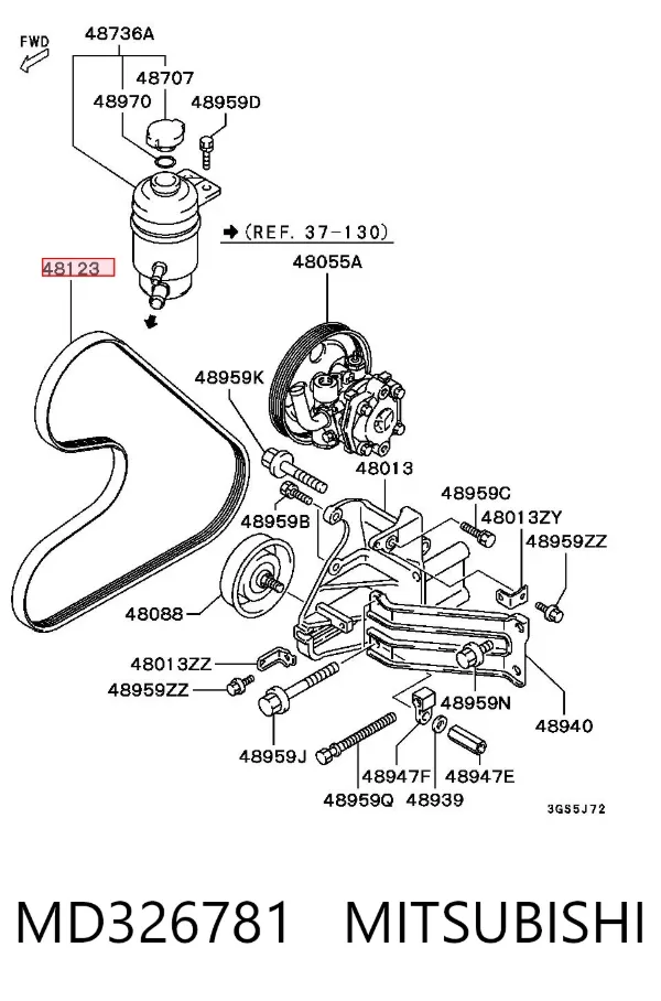 Pas napędowy mechanizmów MD326781 Mitsubishi