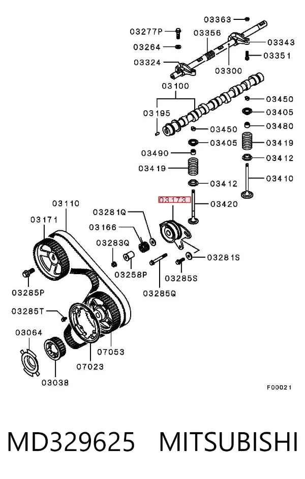 Rolka napinacza paska rozrządu MD329625 Mitsubishi