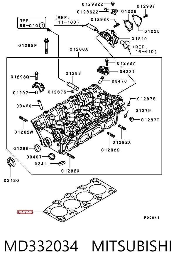 Uszczelka głowicy cylindrów MD332034 Mitsubishi