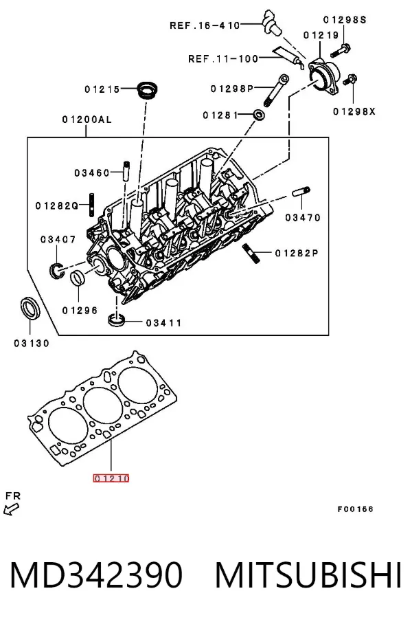 Uszczelka głowicy cylindrów MD342390 Mitsubishi