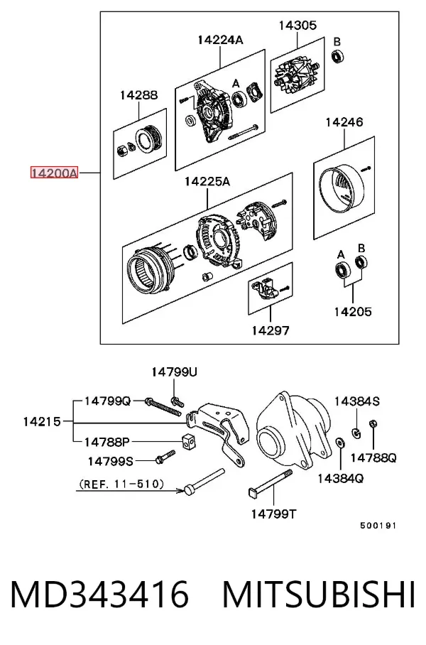 Alternator MD343416 Mitsubishi
