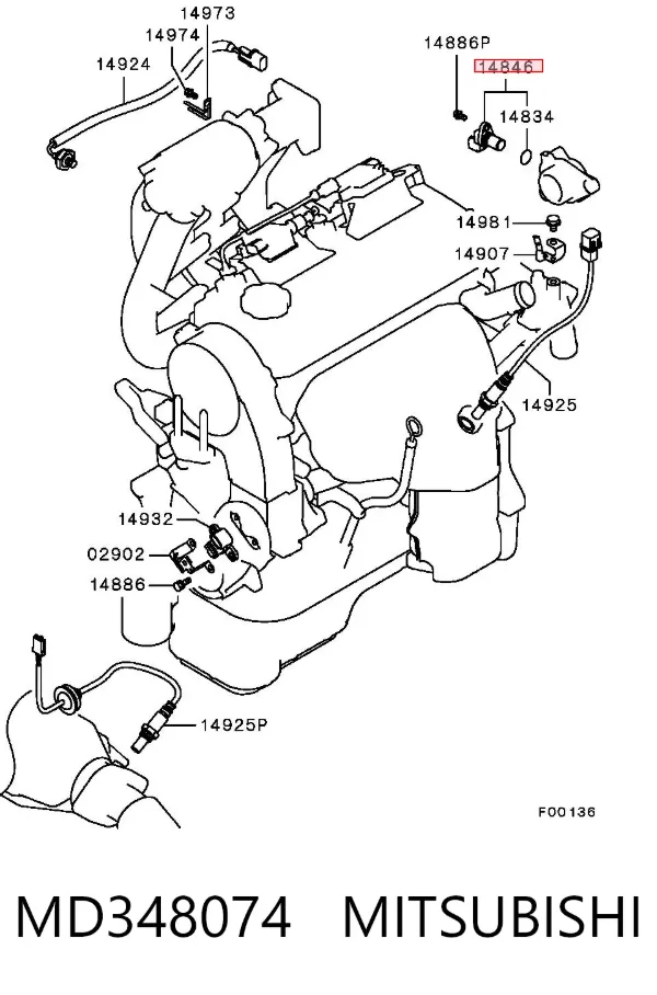 Czujnik położenia wałka rozrządu MD348074 Mitsubishi