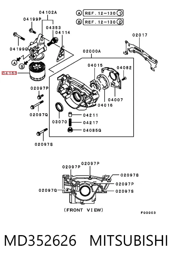 Filtr oleju MD352626 Mitsubishi