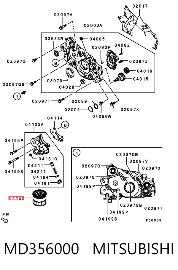 Filtr oleju MD356000 Mitsubishi
