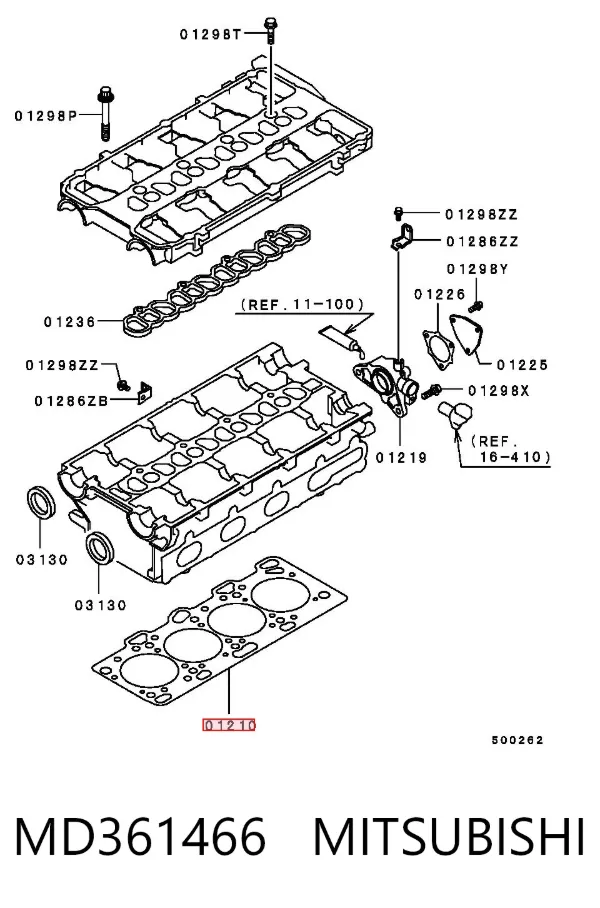 Uszczelka głowicy cylindrów MD361466 Mitsubishi