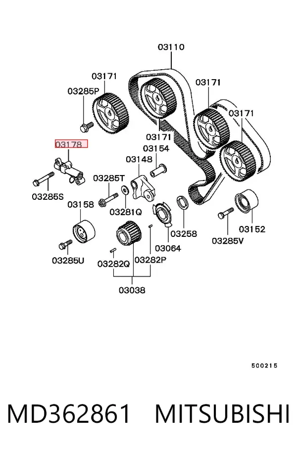 Napinacz paska rozrządu MD362861 Mitsubishi