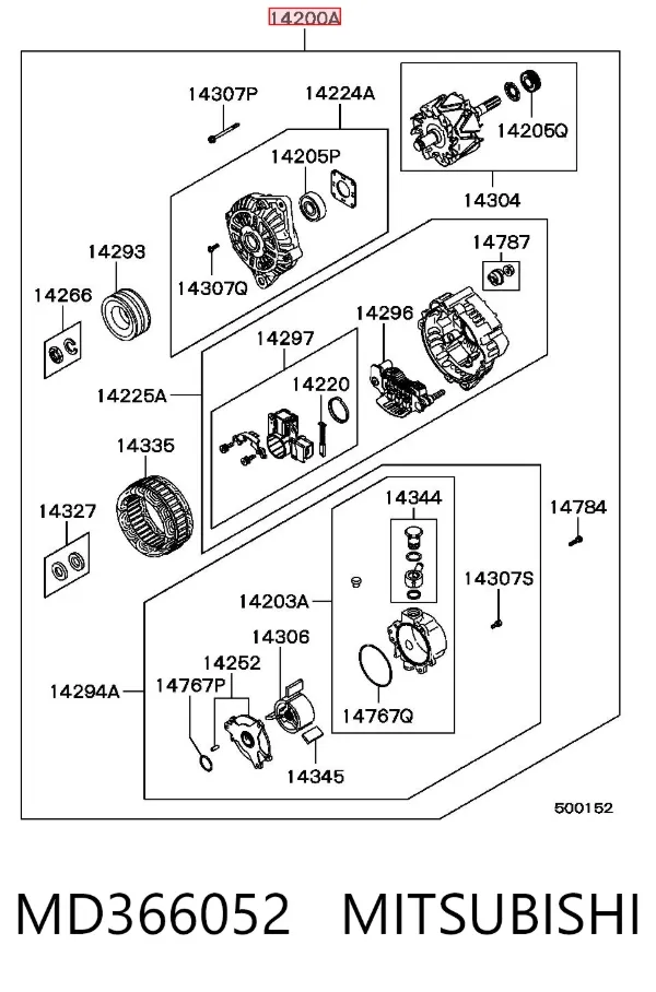 Alternator MD366052 Mitsubishi