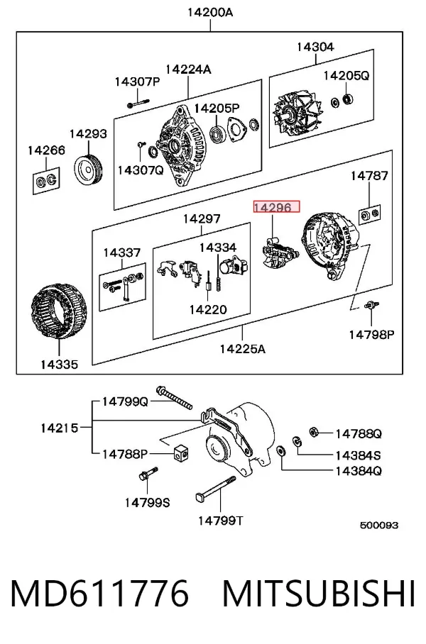 Mostek prostowniczy alternatora = Moster diodowy alternatora MD611776 Mitsubishi