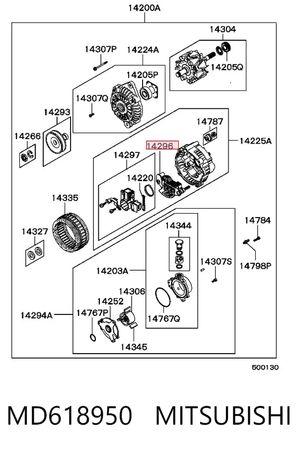 Mostek prostowniczy alternatora = Moster diodowy alternatora MD618950 Mitsubishi
