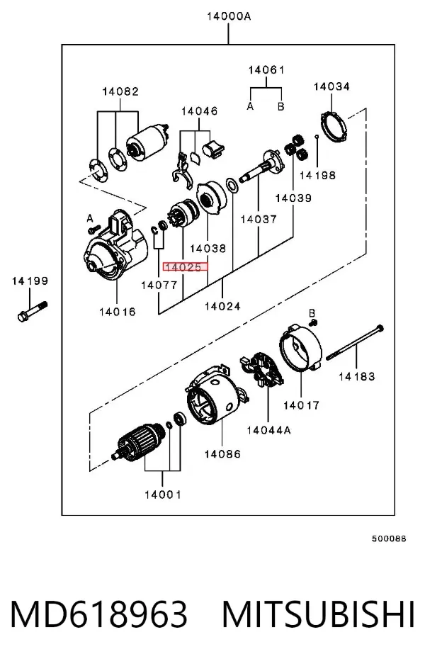Bendiks rozrusznika MD618963 Mitsubishi