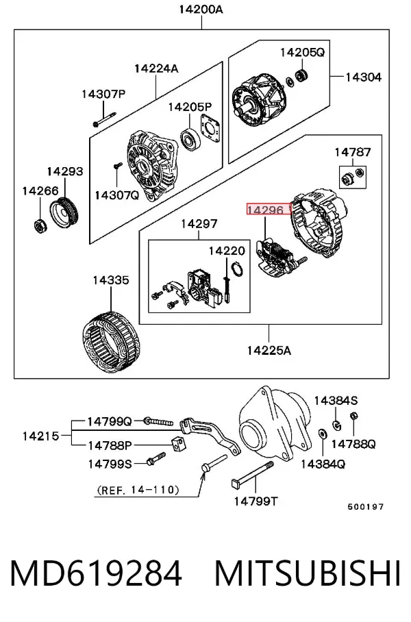 Mostek prostowniczy alternatora = Moster diodowy alternatora MD619284 Mitsubishi