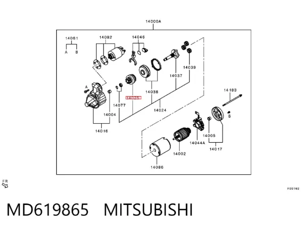 Bendiks rozrusznika MD619865 Mitsubishi