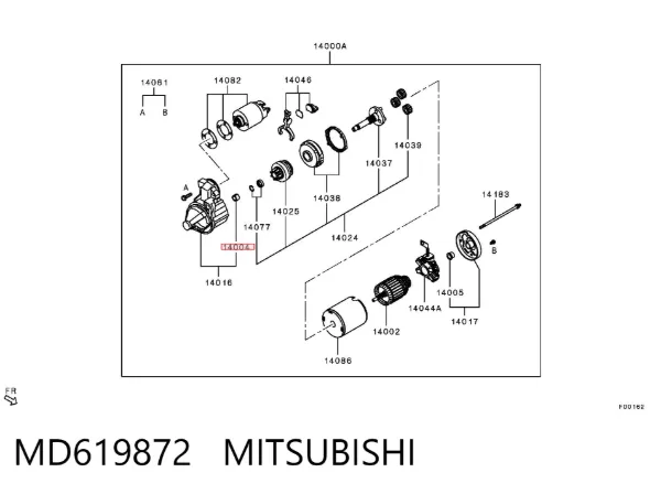 Tuleja rozrusznika MD619872 Mitsubishi