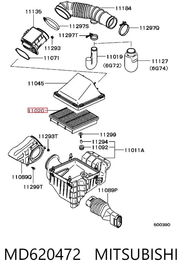 Filtr powietrza MD620472 Mitsubishi