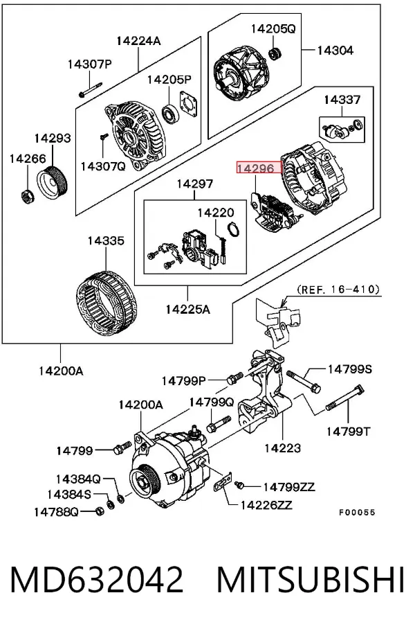 Mostek prostowniczy alternatora = Moster diodowy alternatora MD632042 Mitsubishi