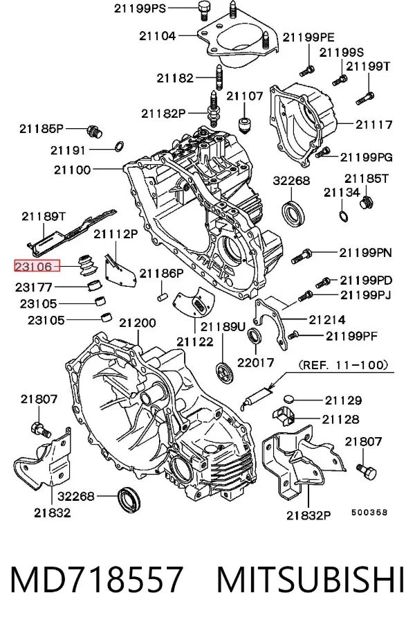 Osłona cięgna zmiany biegów MD718557 Hyundai/Kia
