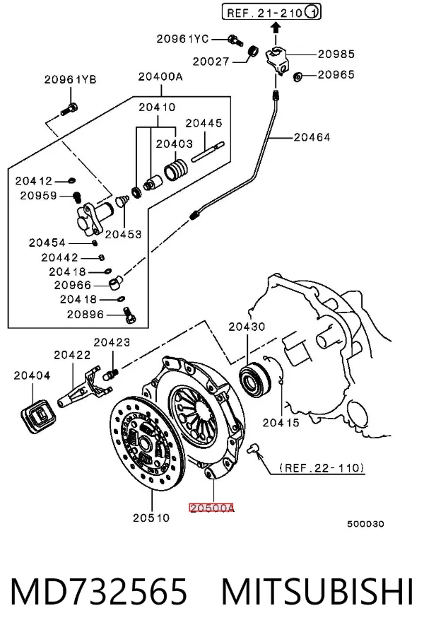 Docisk sprzęgła MD732565 Mitsubishi