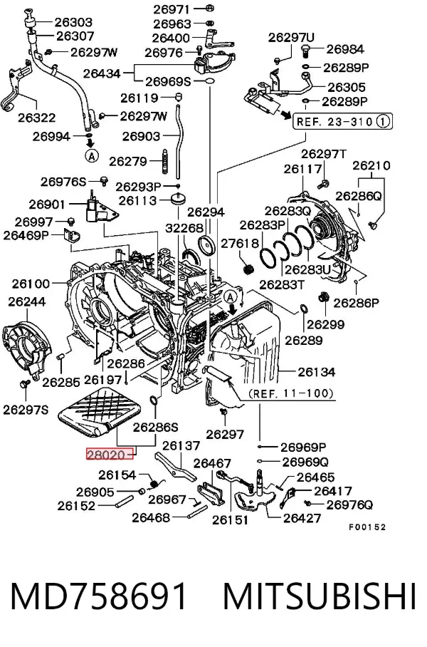 Filtr automatycznej skrzyni biegów MD758691 Mitsubishi