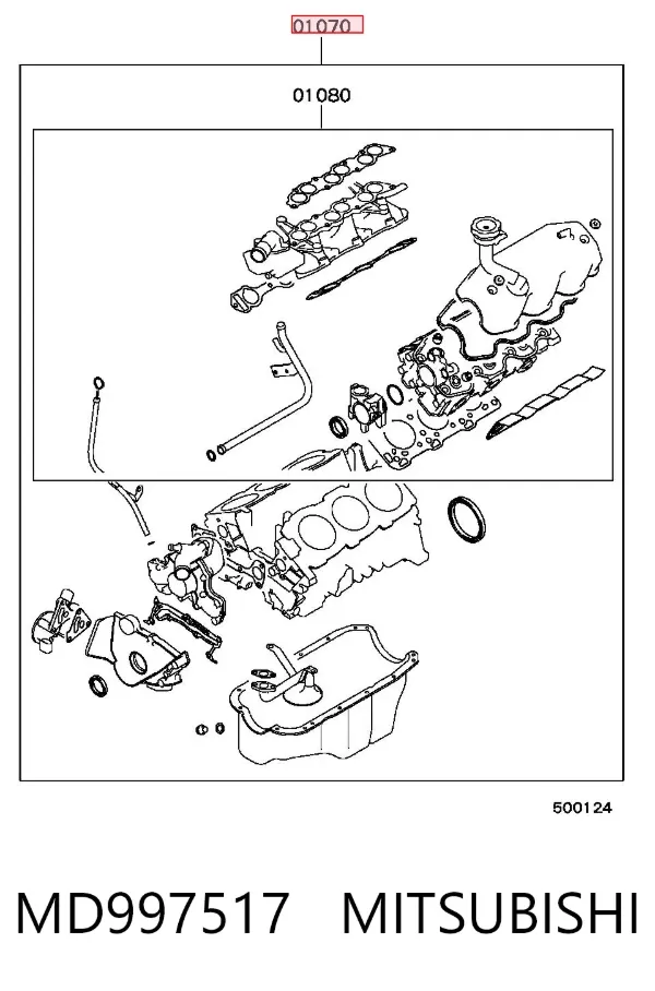Zestaw uszczelek silnika pełny MD997517 Mitsubishi