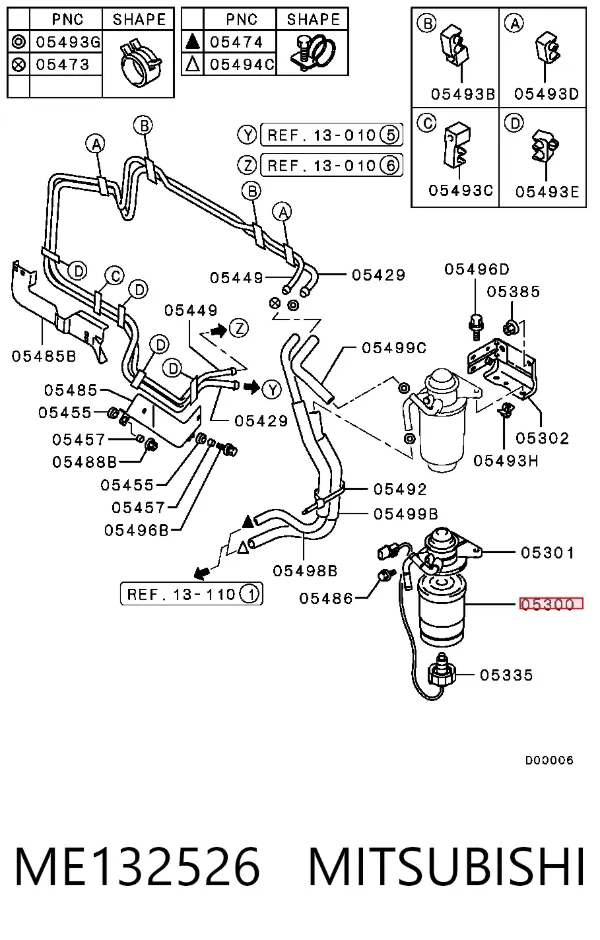 Filtr paliwa ME132526 Mitsubishi