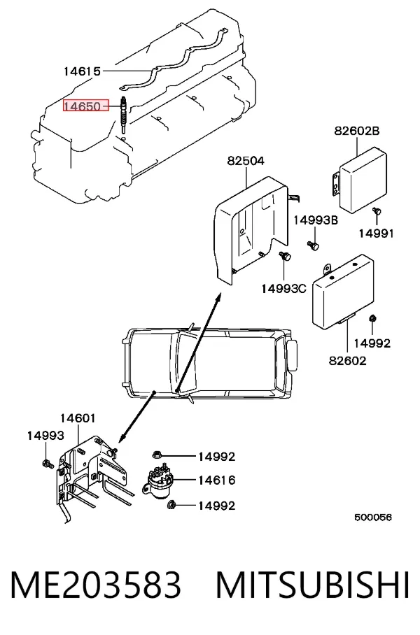 Świeca żarowa ME203583 Mitsubishi